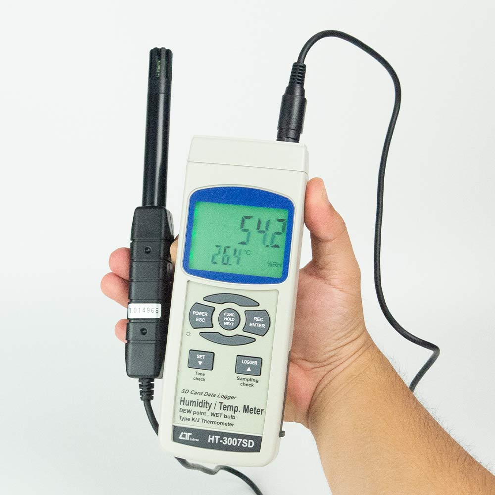 HT-3007SD เมื่อต่อกับ โพรบวัดความชื้นสัมพัทธ์