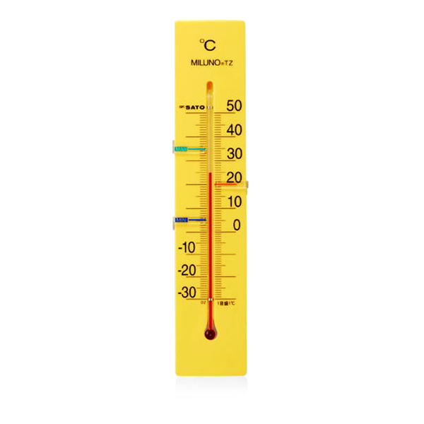 SK Sato SK-1514-50 (Yellow) ปรอทวัดอุณหภูมิห้องแบบติดผนัง (-30 to 50°C)