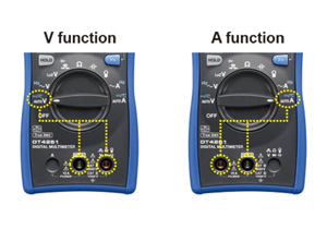 Terminal shutter closes on unused terminals depending on the measurement function
