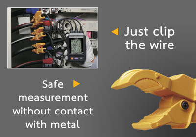 Just clip the wire & Safe measurement without contact with metal
