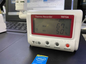 หน้าจอแสดงผลค่าการวัดสูงสุดและต่ำสุด (Max-Min) ของความชื้นสัมพัทธ์