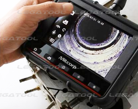 ภาพการใช้งานกล้องส่องท่อ รุ่น X500 ภาพแสดงรูปในท่อ