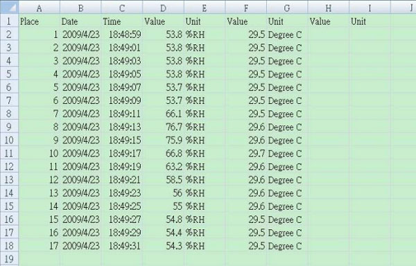 EXCEL graphic screen (for example)