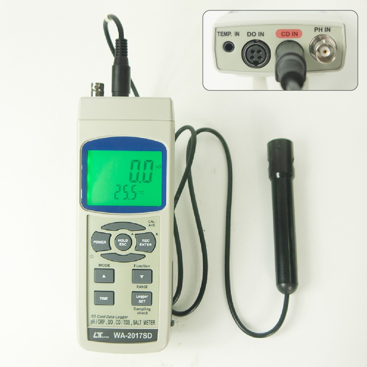 ภาพแสดงการเชื่อมต่อ Connector เข้ากับโพรบวัดค่า Conductivity