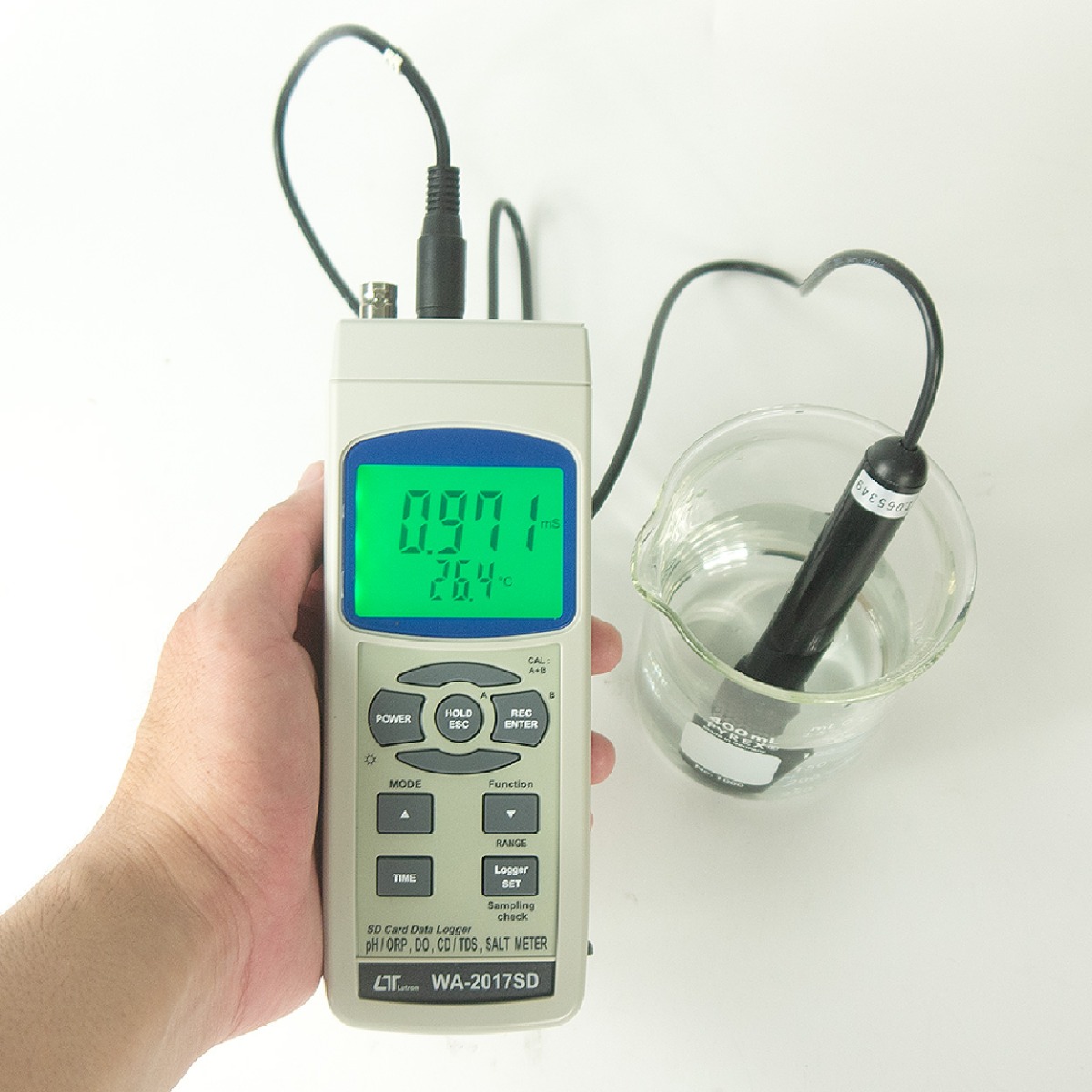 ค่าที่ได้หลังจากการวัดค่า Conductivity ในสารละลายตัวอย่าง