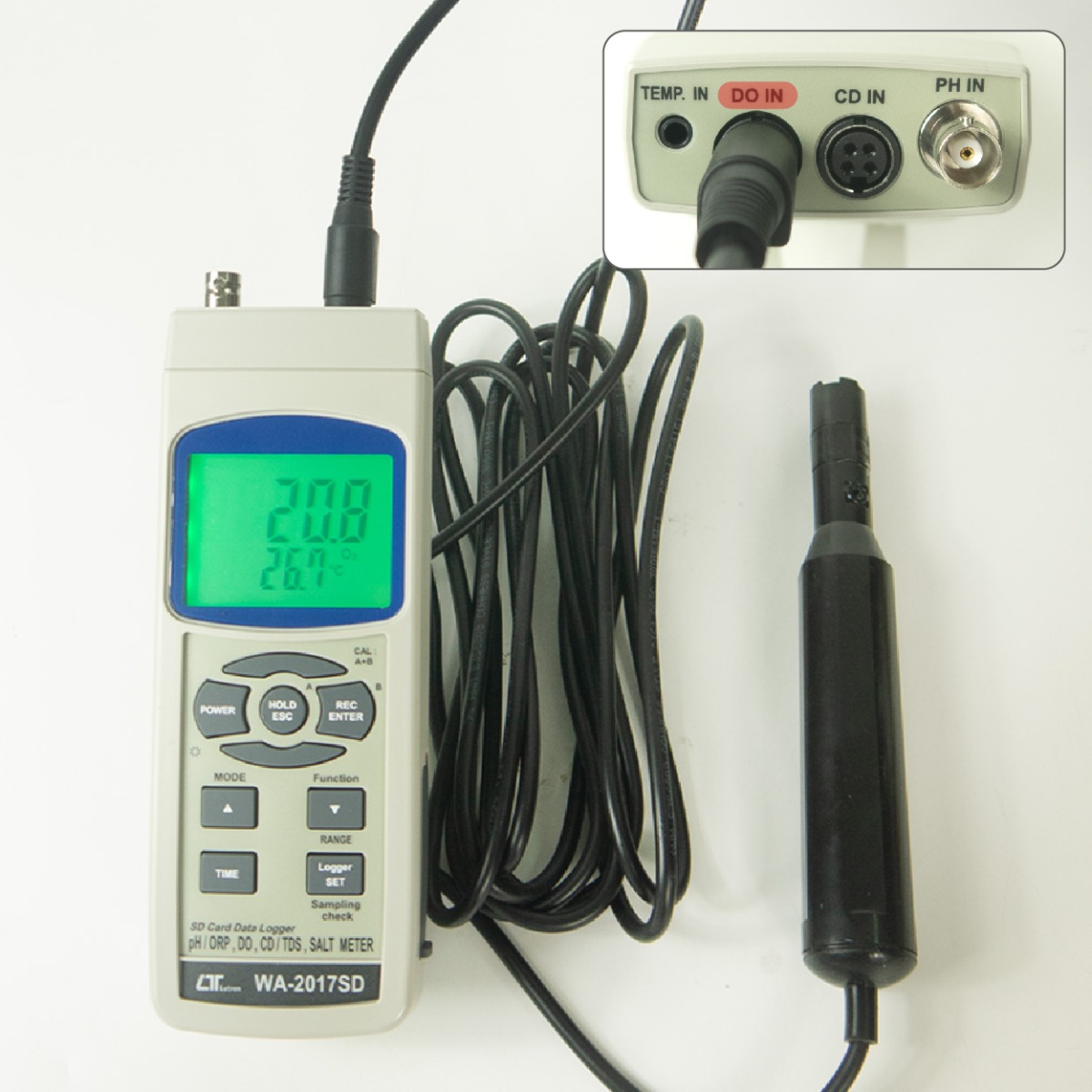 ภาพแสดงการเชื่อมต่อ Connector เข้ากับโพรบวัดค่า DO