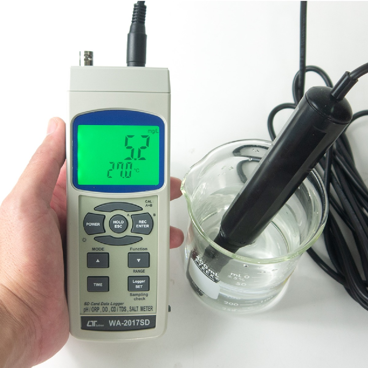 ค่าที่ได้หลังจากการวัดค่า DO ในสารละลายตัวอย่าง