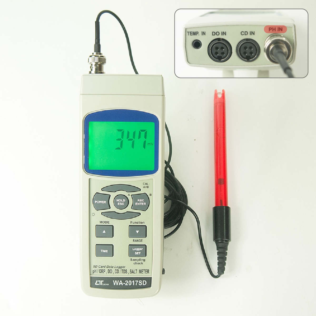 ภาพแสดงการเชื่อมต่อ Connector เข้ากับโพรบวัดค่า ORP