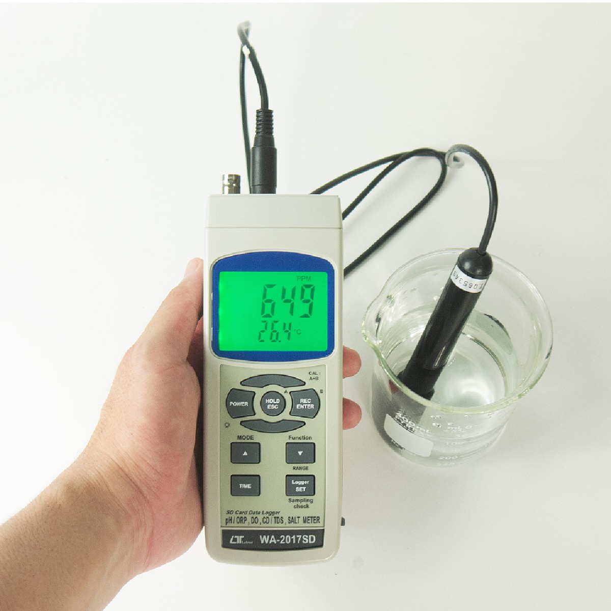 ค่าที่ได้หลังจากการวัดค่า TDS ในสารละลายตัวอย่าง