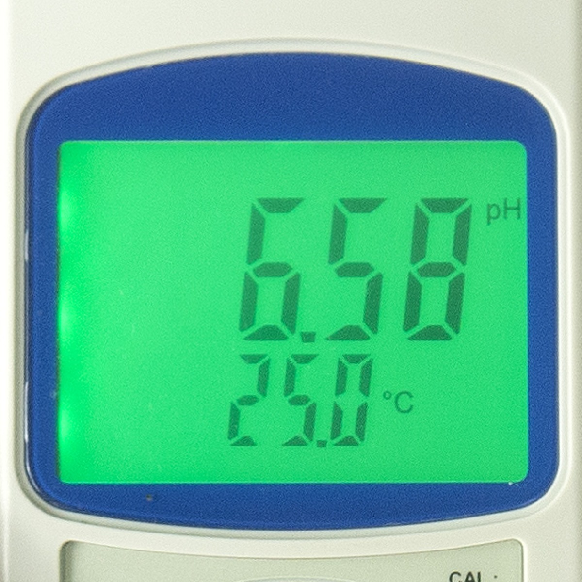 ตัวอย่างการแสดงผลค่าการวัด pH บนหน้าจอ